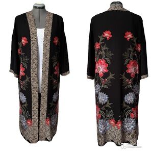 DR2 floral print kimono duster long line S